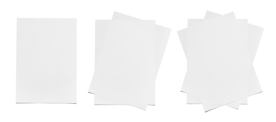 mock up A4 sheet of paper with textured and shadow. papers white blank page mockup template