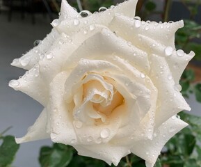 white rose rain water