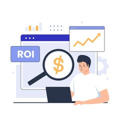 Return on investment illustration design concept. Illustration for websites, landing pages, mobile applications, posters and banners