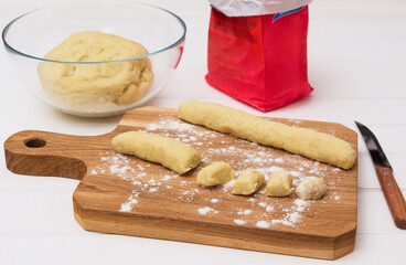 Roll dough eggless lenten potato gnocci