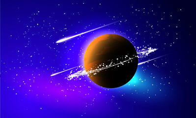 Space Background And The Planet Free Vector