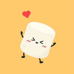 Marshmallow cartoon. marshmallow character design. Marshmallow vector.