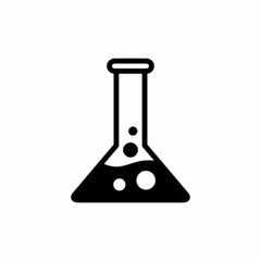 Flask Erlenmeyer Icon Design Vector Logo Template Illustration Sign And Symbol