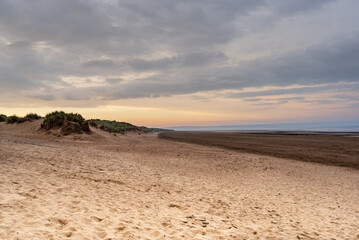 beach at sunset in devon