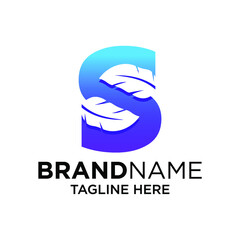Letter S Feather Logo Design Template Inspiration, Vector Illustration.
