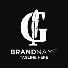 Letter G Feather Logo Design Template Inspiration, Vector Illustration.