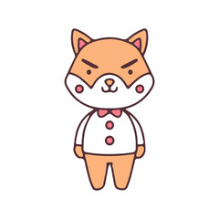 Cute shiba inu mascot character. Illustration for sticker and t shirt.
