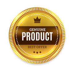 Genuine product badge. Best offer golden label