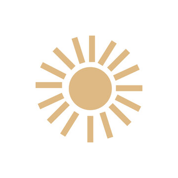 Sun icon isolated on white background. Cute boho illustration