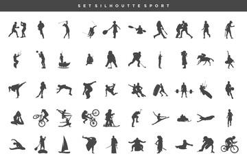 Set Esport concept silhouette vector illustration