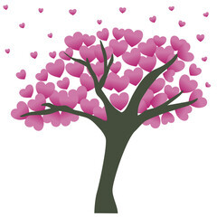 Simple flat drawn heart shape tree leaf.