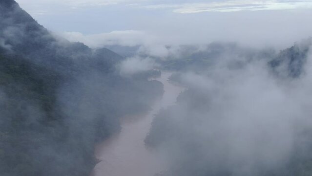 Tarapoto Pristine rainforest filmed aerial by drone