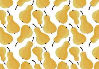 Fruit background with pears for fabrics and packaging and gifts and cards and kids and kitchen