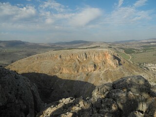View of mountains of the Golan Heights.