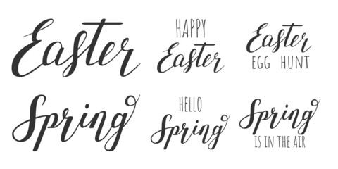 happy Easter and hello Spring Hand lettering