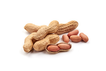 Useful peanut, isolated on white background. High resolution image.