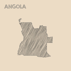 Angola map hand drawn Sketch background vector,
Angola freehand Sketch map,
vintage hand drawn map. - obrazy, fototapety, plakaty