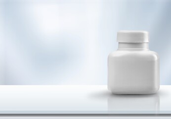 Concept of antiviral pill against coronavirus disease. COVID drugs on a medical table.