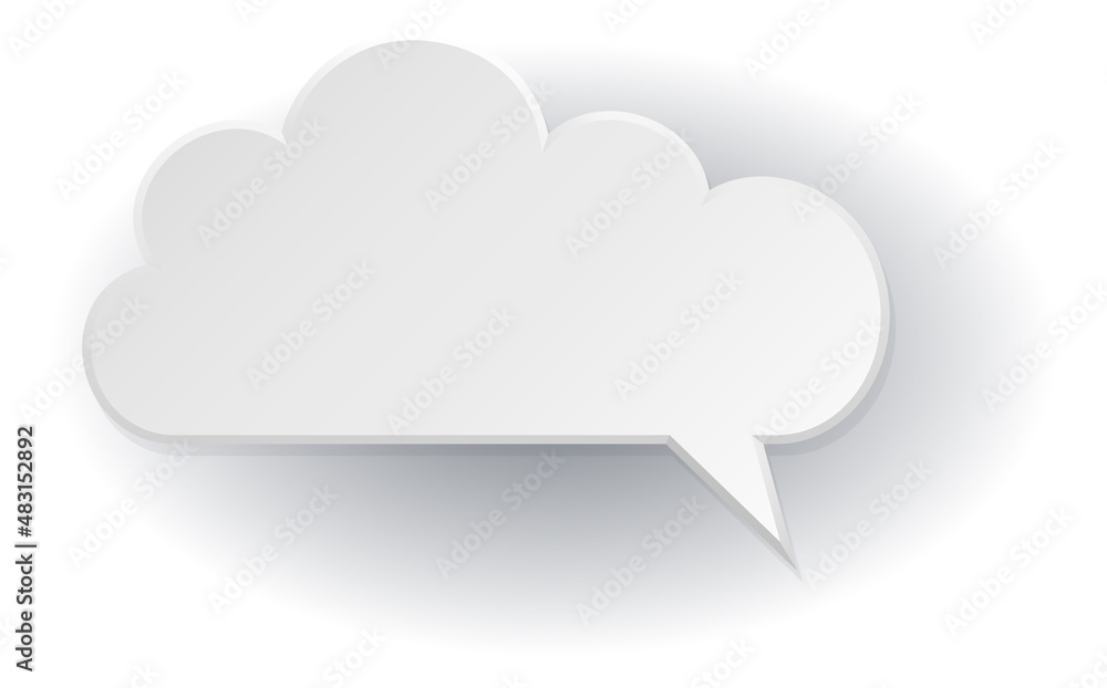 Poster paper conversation cloud. white empty text template