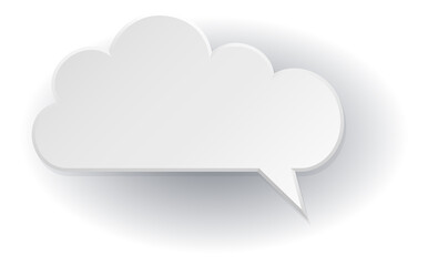 Paper conversation cloud. White empty text template
