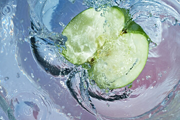 Glass with a fruit drink.