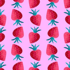 Fruit seamless strawberry pattern for fabrics and textiles and packaging and gifts and cards and linens 