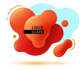 Red paint blobs. Glossy shapes banner template