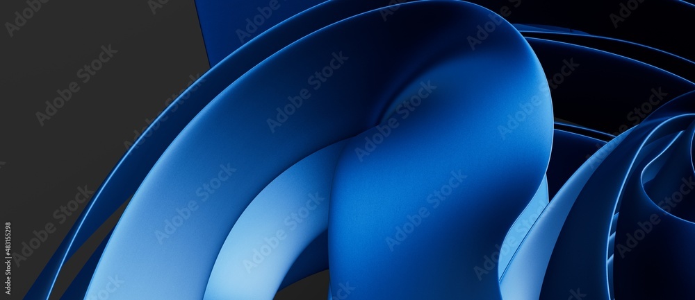 Poster abstract blue waves background.3d rendering.