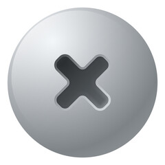 Fototapeta premium Screwhead with cross shape. Phillips screw top view