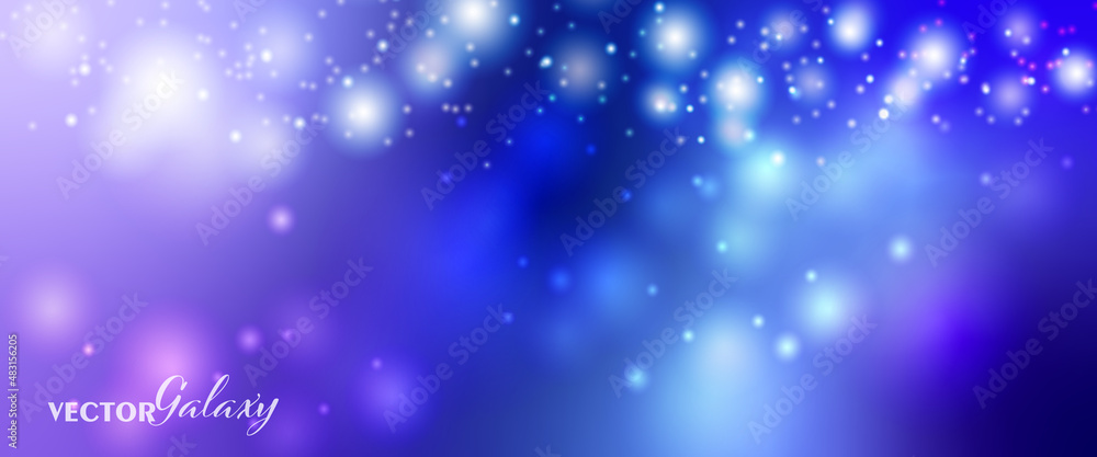 Poster space background. magical color galaxy with realistic nebula and lots of shining stars. infinite uni