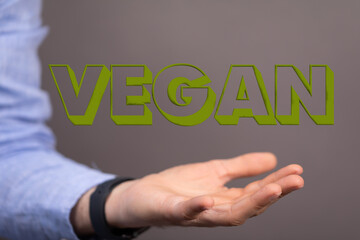 Organic food word. Fresh eco vegetarian products - vegan