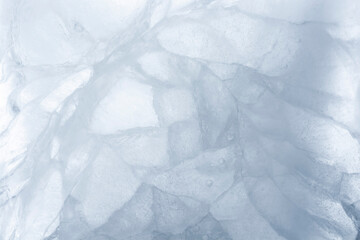 Close-up texture of cracked ice.
