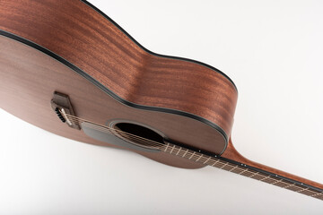 Traditional mahogany acoustic guitar