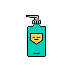Bottle balm or conditioner color line icon. Pictogram for web page