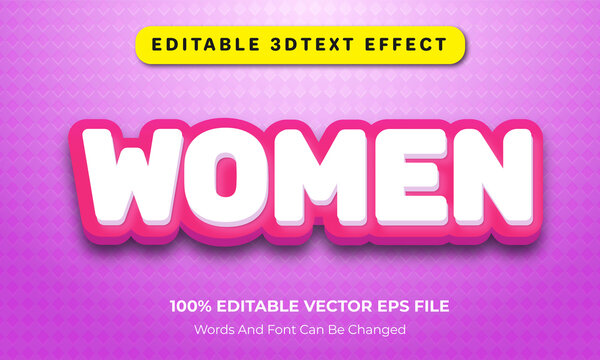 Women 3d Text Effect Design