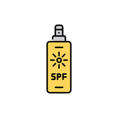 SPF body spray color line icon. Pictogram for web page