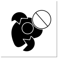 Allergy to food glyph icon. Allergy foods for children. Eggs allergen. Healthcare concept. Filled flat sign. Isolated silhouette vector illustration