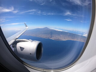 Tenerife aircraft window view / Teneryfa widok z samolotu / Gopro window view