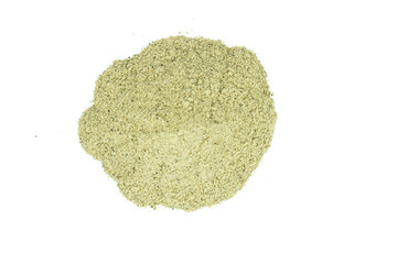 White pepper powder isolated on white background top view
