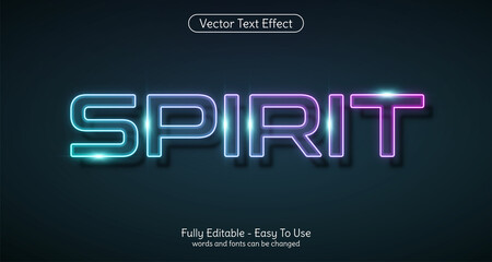 Three dimension text Spirit, editable style effect template