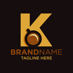 Letter K Coffee Cup, Tea, Chocolate, Logo Design Template Inspiration, Vector Illustration.