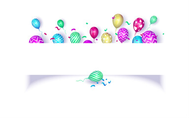 Birthday party celebration background with copy space for text and message