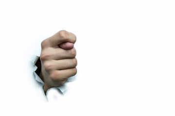 Cookie on a white background, insult gestures.