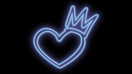 Letreto Neon letrero corazón corona