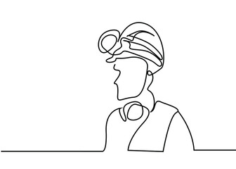 miner, builder, industrial worker one person concept