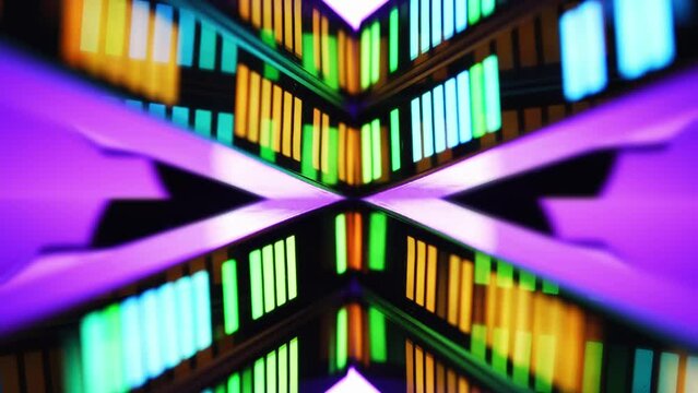 COLORFUL pattern 3D triangle abstract background texture colorful abstract background Equalizer disco neon animated led stage concert Floodlight Lights Flashing Wall Blinking Lights Flash Club Disco
