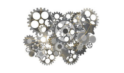 gear Futuristic in Industry 4.0 and business virtual diagram