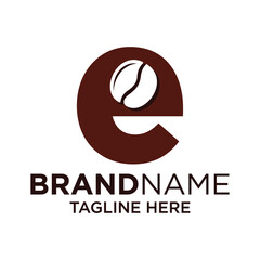 Letter E Coffee Logo Design Template Inspiration, Vector Illustration.