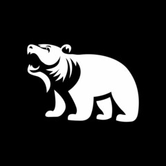 Bear logo - icon vector illustration on black background