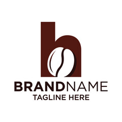 Letter H Coffee Logo Design Template Inspiration, Vector Illustration.